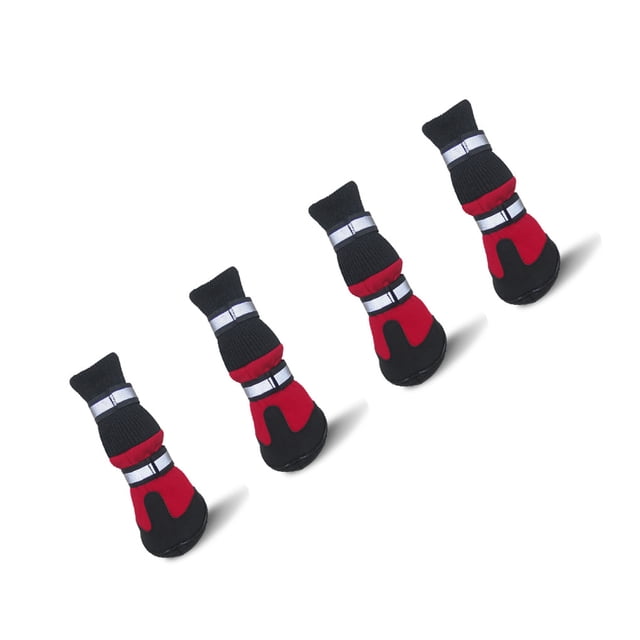 Greeniant 4 Uds. De zapatos para perros de cintura alta Golden Retriever Samos Husky, impermeables, antideslizantes, para invierno, pies para perros, botas Suministros para perros rojo L Greeniant PT001541-02