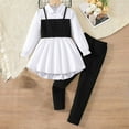 thumbnail image 2 of Atogsazn Children's Girls Dress Outfit Casual Ribbed Camisole Ruffle Tops Pants Set Flowy Clothing White 4-5 Years Fashion, 2 of 9