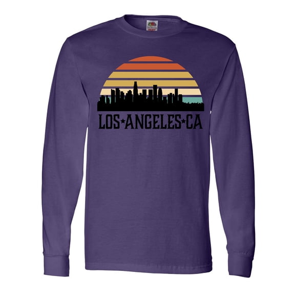 Inktastic Los Angeles California Skyline Retro Long Sleeve T-Shirt