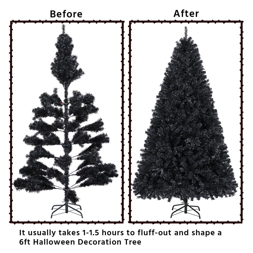 Renwick 6' Hinged Spruce Artificial Christmas Tree with Foldable Stand, Black