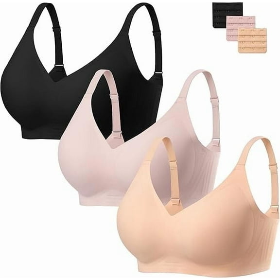 HBlife Bra for Women No Underwire Comfort Seamless Bras Push Up Wireless Bras Full Coverage Bralettes, Bra Extender