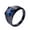 Black Blue, variant on Men's Stainless Steel Vintage Square Agate Stone Signet Ring Silver Plated, Orange Stone Size 11