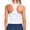 white, variant on Womens Sports Tops Tank Top with Built in Bra Workout Crop Top U Neck Ribbed Seamless Yoga Tight Fit