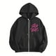 thumbnail image 4 of Pop cazadora para niña Hooded Sweatshirt,Soft Streetwear Pullover,Cute Long Sleeve Hoodie for Fall Winter Unisex （Black）, 4 of 4