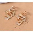 thumbnail image 4 of Clip on 2 1/4" textured gold dangle cluster butterfly earrings, 4 of 4