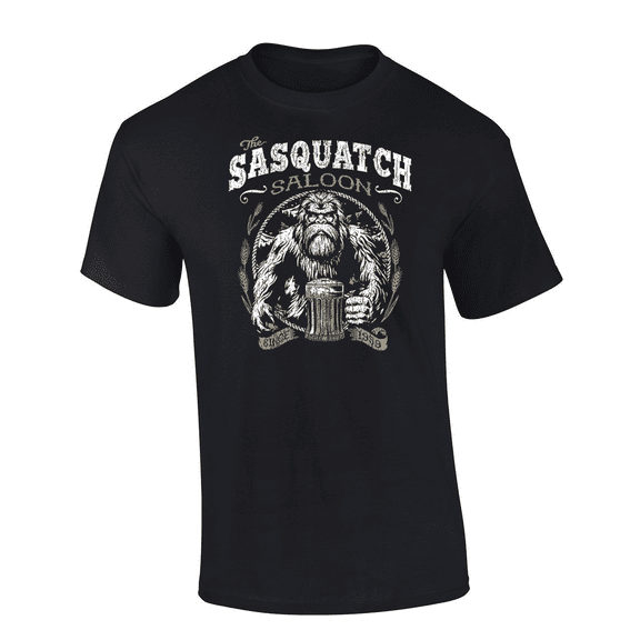 Trenz Shirt Company The Sasquatch Saloon, Since 1959 Mens Short-Sleeve T-Shirt-Black-4xl