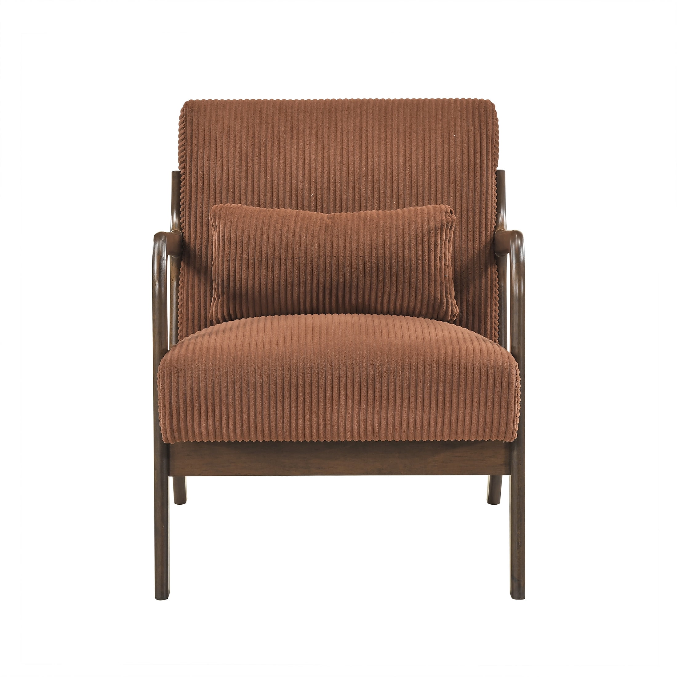 OakvillePark Cavano Wood Frame Corduroy Accent Chair, Orange