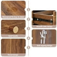 thumbnail image 3 of Wirrytor Walnut Console Table with 2 Drawers for Entryway, Modern Sofa Table for Living Room, Narrow Sofa Table with Open Storage Shelf, Hallway Table and Couch Table Behind Sofa, 3 of 26