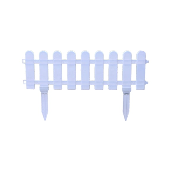 HuiXinOu Yard Fence Small Garden Border, Mini White Picket Fence with Ground Stakes, Outdoor Decorative Edge for Flower Beds Lawn