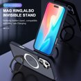 thumbnail image 3 of ELEHOLD Case for iPhone 16 Plus, Military-Grade Translucent Case with Magnetic O-Ring Stand [Compatible with MagSafe Accessory],Grayblue, 3 of 7