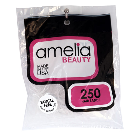 - 250, Clear, Tangle Free, Standard Size, Bands for Pony Tails and Braids