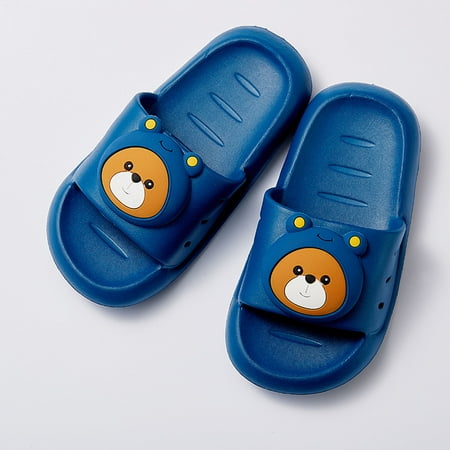 

Lilgiuy Toddler Baby Sandals Cartoon Bear Soft And Non-Slip Kids Home Slipper Children s Shose Dark Blue 9-10 Years Winter Fashion 2022