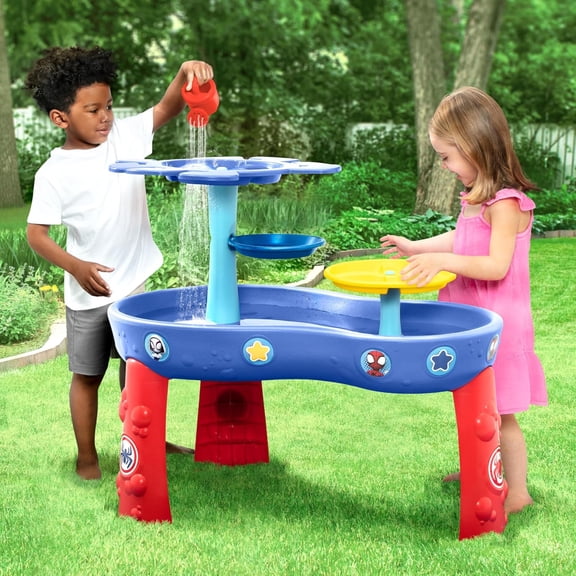 Spidey and His Amazing Friends Water Table by | 3-Tier Activity Water Play Table with 11-Piece Toy Set | Water Sensory Table Beach Toys for Backyard for Toddlers Ages 2 , Blue