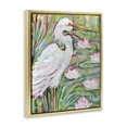 thumbnail image 4 of Stupell Industries Great White Egret & Lotus Animals Painting Gold Floater Framed Canvas Art Print Wall Art, 25 x 31, 4 of 10