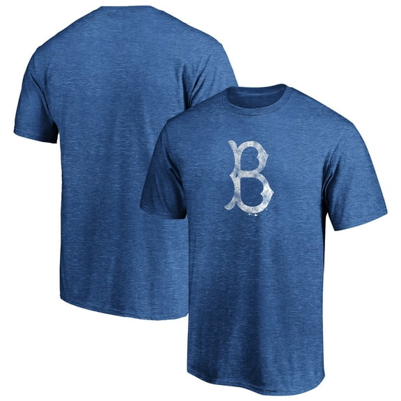 Men's Royal Brooklyn Dodgers Cooperstown Collection True Classics Throwback Logo Tri-Blend T-Shirt