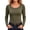 A229 Army Green, variant on Women's U-Neck Long Sleeve Shirt Base Layer Undershirt Soft Lightweight Basic Tees Slim Fitted Thermal Underscrub Top