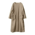 thumbnail image 5 of Aobny Fleece Moo Moo Nightgown Women Flannel Sleep Dresses Long Sleeve Long Yellow Pajama Set for Women,Free Size, 5 of 7