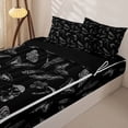 thumbnail image 3 of Homewish Vintage Skull Moth Zipper Queen Comforter Set with Fitted Sheet and 2 Pillowcases for Kids, Halloween Skeleton Hand Zipper Bedding Set, Black Reversible, 4 Pieces, 3 of 6