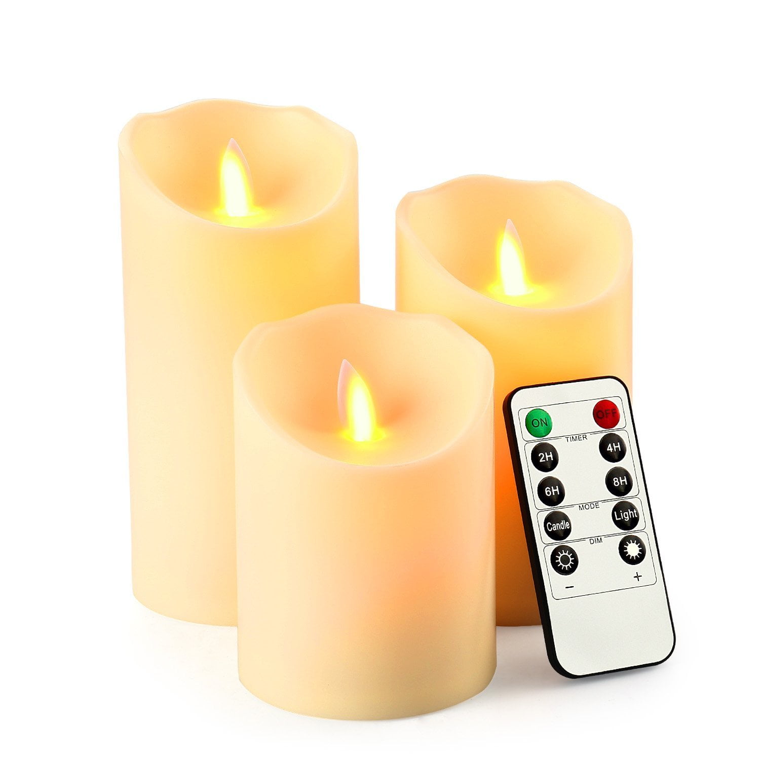 Qedertek Christmas lights 3 LED Remote Control Candles with Warm White