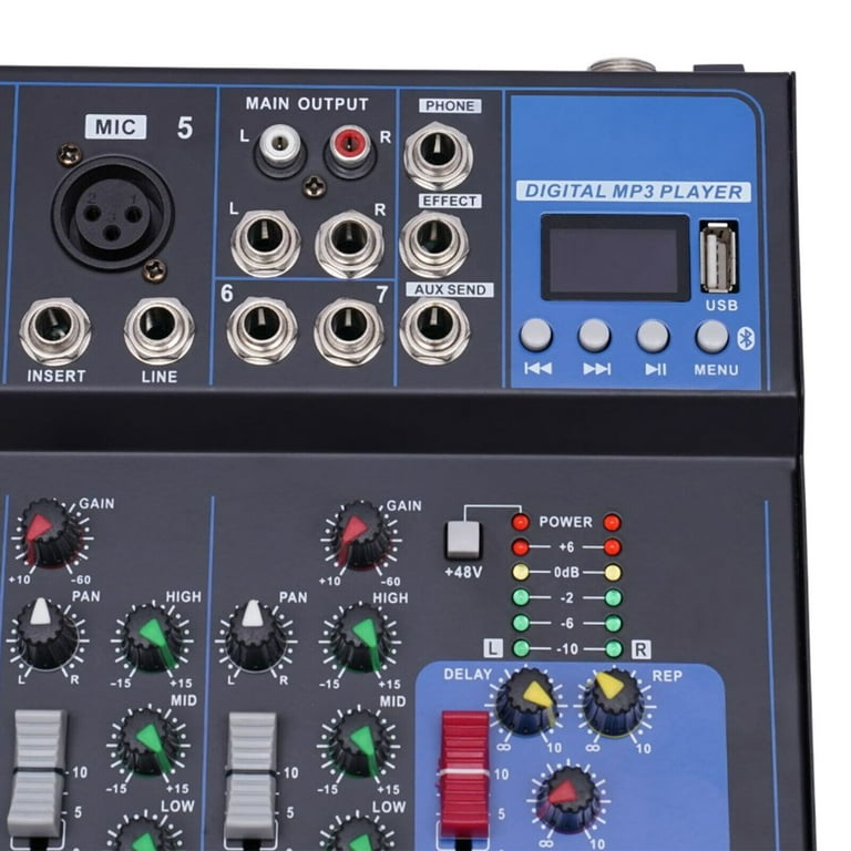 Mixer Audio Bluetooth 7 Canali - Console DJ, USB, 6 Modalità Musica, Per Home Studio, Live - Foto 2