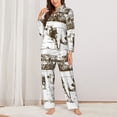 thumbnail image 2 of Yiaed Cows Grazing On The Meadow 2 Print Pajamas Women's Long Sleeve Sleepwear Soft Button Down Loungewear Pjs Lounge Set Nightwear Womens Pajama Pants-Medium, 2 of 7
