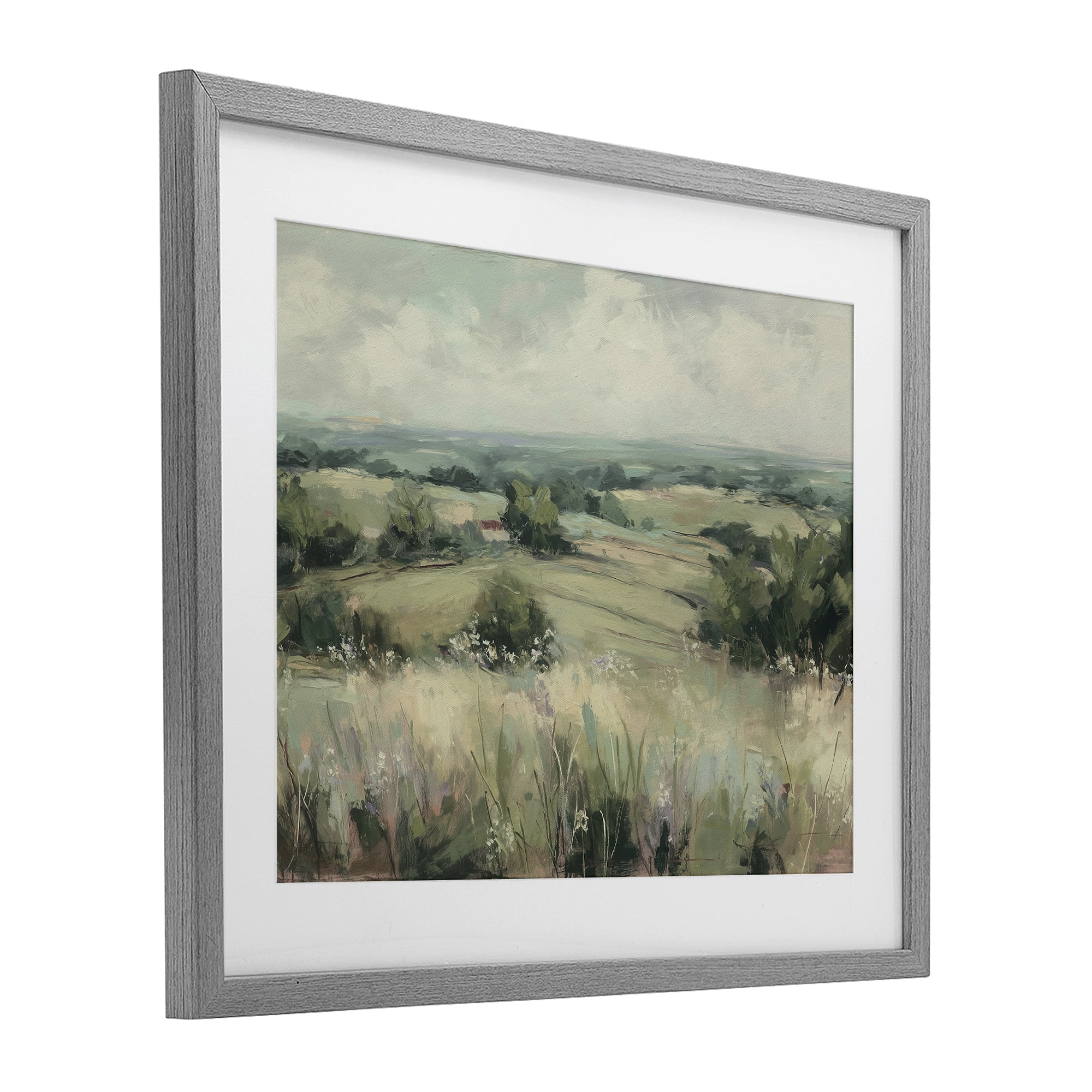 Stupell Industries Idyllic Green Pastures Gray Framed Print Under Glass, design by Svetlana Aleynikova