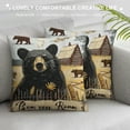 thumbnail image 3 of Cushion Cover ,Woodland Wildlife Bear Pillow Cover for Kids Boys Men Teens,Adventure Camping Cabin Lodge Decorative Pillow Cover,Patchwork Brown Buffalo Plaid Throw Pillow Cover, 3 of 5