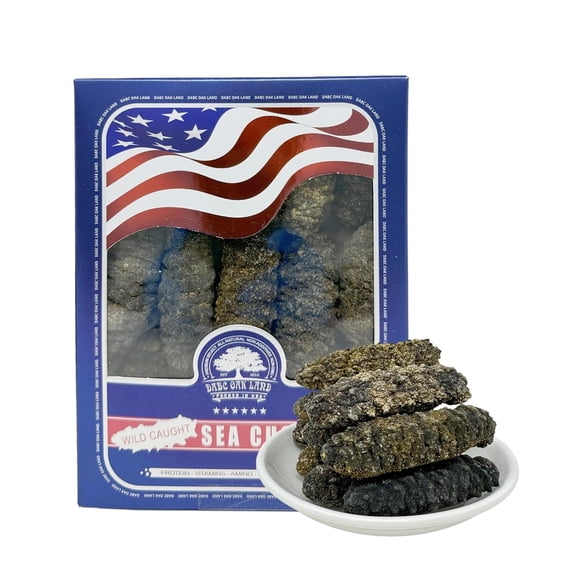 South American Wild Sea Cucumber - 15-25pcs 100% Natural Sun Dried Sea Cucumber Grade AAAA Nutritious Rich In Protein, Vitamins and Minerals Medium Gift Box 8OZ