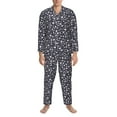 thumbnail image 3 of Lsque Daisies Flowers Pattern Long Sleeve Pajama Set for Men - Soft 2-Piece Sleepwear and Loungewear Set with Pockets, Comfy Nightwear-XX-Large, 3 of 7