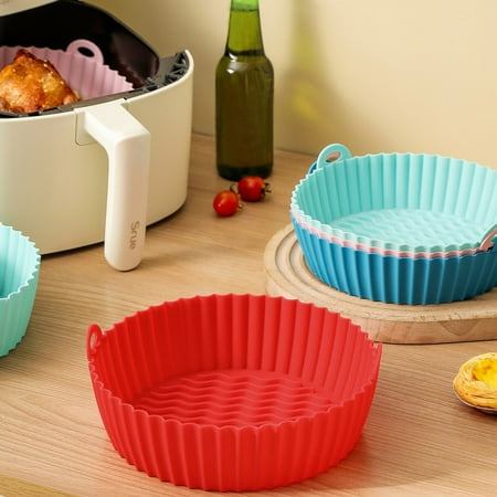 

Jiaroswwei Baking Pan Reusable Non-stick Silicone Air Fryers Oven Baking Tray Fried Pizza Chicken Basket Airfryers Accessories