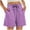 Purple, variant on Sakmal Wide Leg Shorts Women High Waisted Yellow Solid Beach Vacation Comfy Shorts with Pockets
