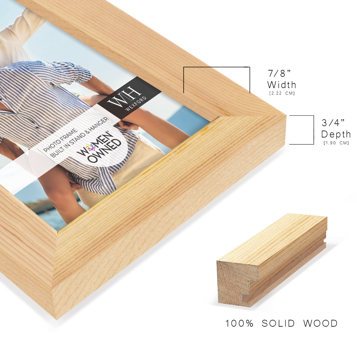 Wexford Home Woodgrain 3.5" x 5" in Natural Wood Picture Frame (Set of 6)