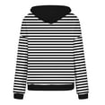 thumbnail image 4 of DDAPJ pyju Hooded Sweatshirts for Women Striped Pullover Hoodies Fall Casual Sports Hoody Top with Kangaroo Pocket Black S, 4 of 6