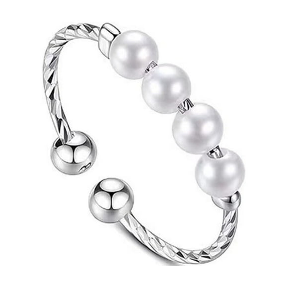 LEHOZIHEQ Fidget Anxiety Ring for Women, Adjustable Open Spinner Ring Stress Relief Ring, Stacking Band Jewelry Gift for Mom Daughter