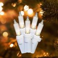 thumbnail image 2 of Holiday Time 100-Count Warm White LED Glass Mini Christmas Lights, with White Wire, 2 of 6