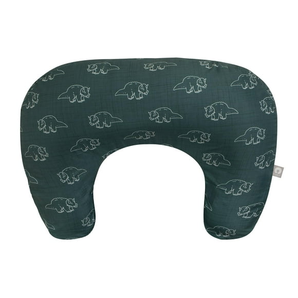 Cojín de lactancia ergonómico Boppy con biberón y lactancia verde