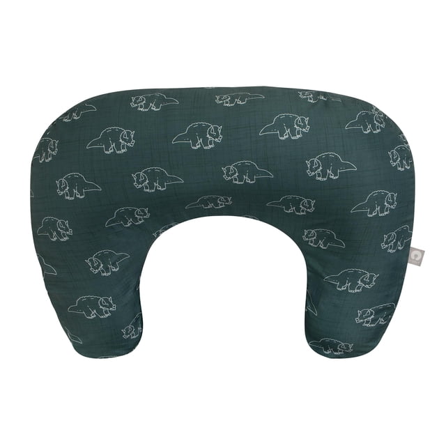 Cojín de lactancia ergonómico Boppy con biberón y lactancia verde