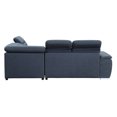 thumbnail image 2 of Lazzara Home Bowling 107 in. W 3-Piece Microfiber Upholstery Sectional Sofa in Blue with Pull-out Bed and Storage Ottoman, 2 of 5