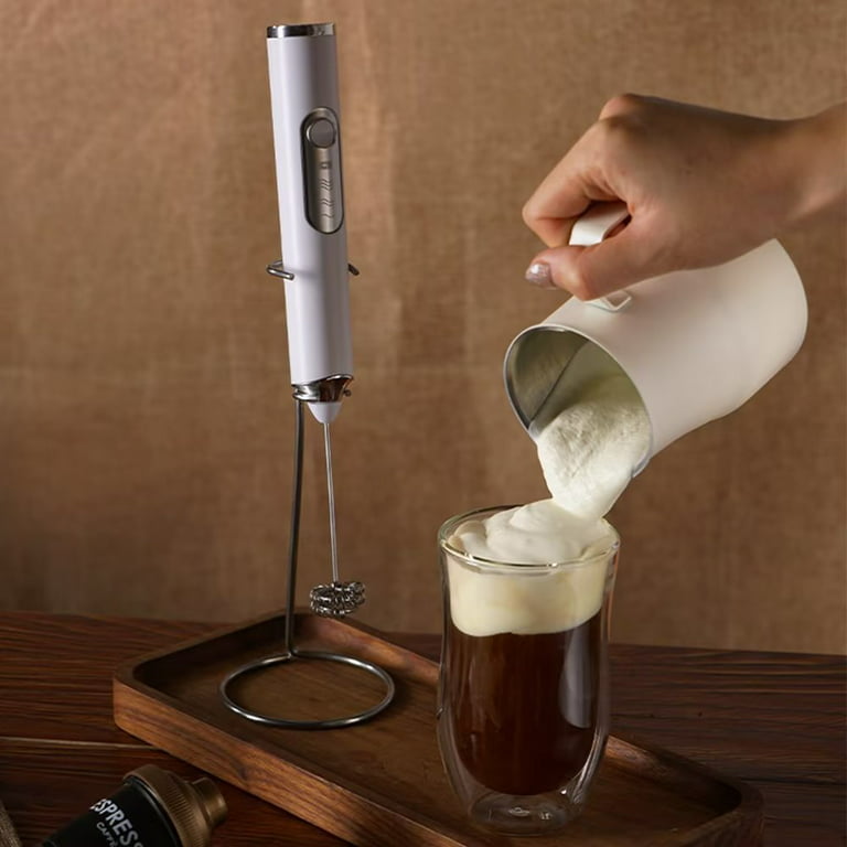 Blsyetec USB Rechargeable Electric Handheld Milk Frother with 3