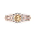 thumbnail image 2 of 1.76ct round cut yellow moissanite 14k rose gold halo Bridal Wedding Engagement Promise Anniversary Ring for Women size 4.25, 2 of 7