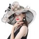 thumbnail image 3 of SAYOO Sombrero de mujer elegante tela de malla plegada con flores adornadas con cornisa ancha SAYOO  moda, 3 of 6