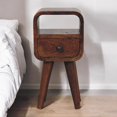 thumbnail image 2 of Artisan Furniture Solid Wood Extra Mini Chestnut Curve Open Slot Bedside, 2 of 10