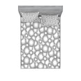 thumbnail image 2 of Ambesonne Retro Fitted Sheet & Pillow Sham Set, Grey White Balls Rounds, Twinxl, Grey White, 2 of 3