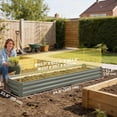 thumbnail image 3 of Outsunny 8x2x1ft Raised Garden Bed Large Galvanized Elevated Planter Box, 3 of 10