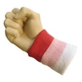 thumbnail image 6 of Couver Striped Sports Wristbands Mens Womens White Light Pink Red, 2 Pairs, 6 of 9
