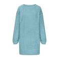 thumbnail image 5 of Sweater Dress for Women 2025 Medium Length Long Sleeved Round Neck Casual Loose Plush Dress Oversized Sweater Dress Fall Winter Loose Slouchy Soft Pullover, 5 of 7