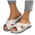 thumbnail image 2 of IUJSOY Women's Fashion Orthotic Slides Lightweight Athletic Thick Cushion Slippers with Arch Support, 2 of 9