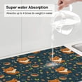thumbnail image 5 of Yiaed Cute plant fox Print Highly Absorbent Microfiber Kitchen Counter Mat, Dish Drying Pad for Dishes, Utensils, Pots and Pans, Large 18" x 24", 5 of 7