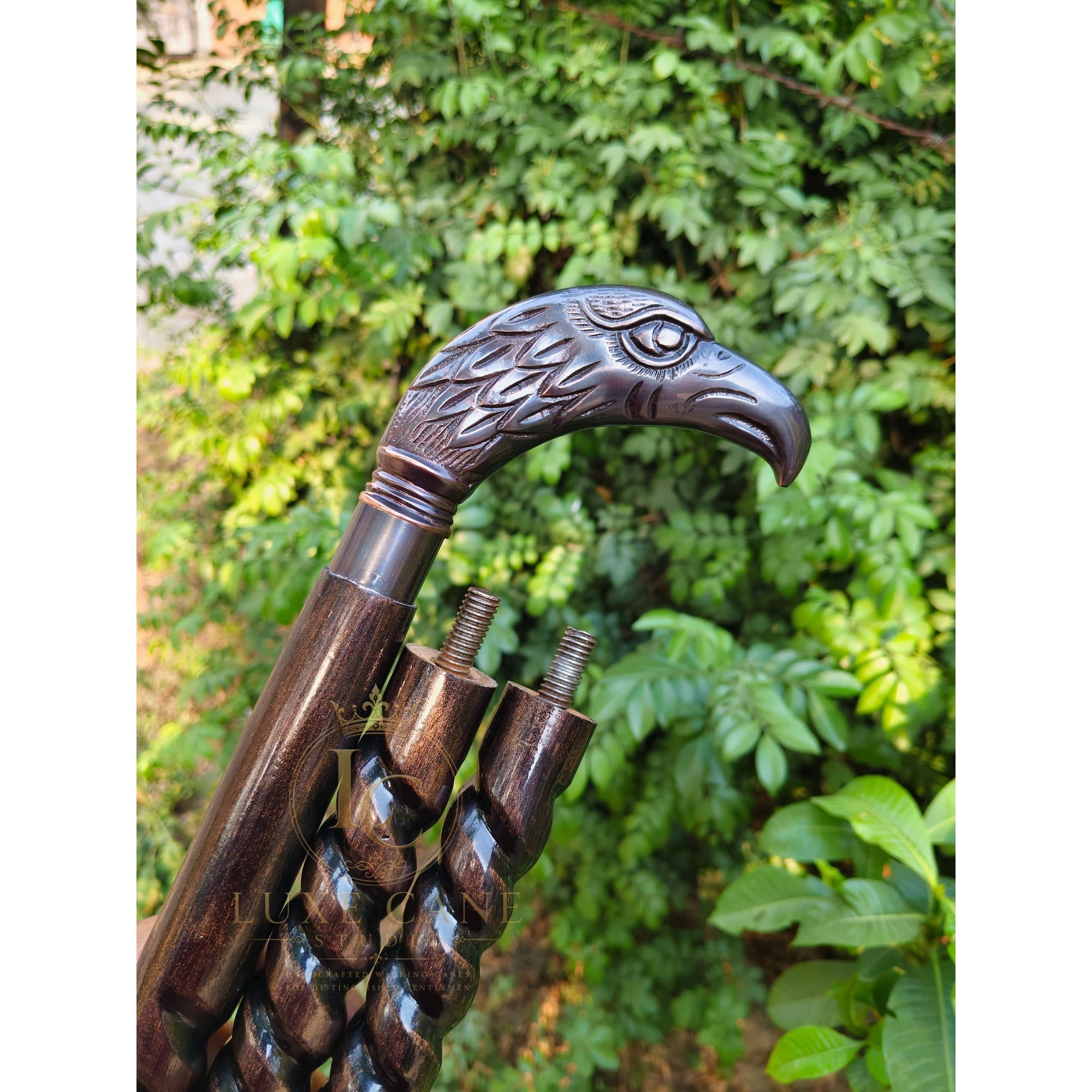 Personalized Eagle Head Walking Cane, Hand-Carved Hardwood Walking Stick, Vintage Gentleman’s Cane, Decorative Collector Stick, Handmade Wooden Accessory for Men
