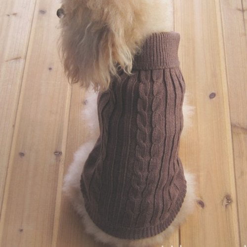 by Tangpan Black&White Stripe, S Turtleneck Stripes Pet Clothes Dog Wool Classic Sweaters
